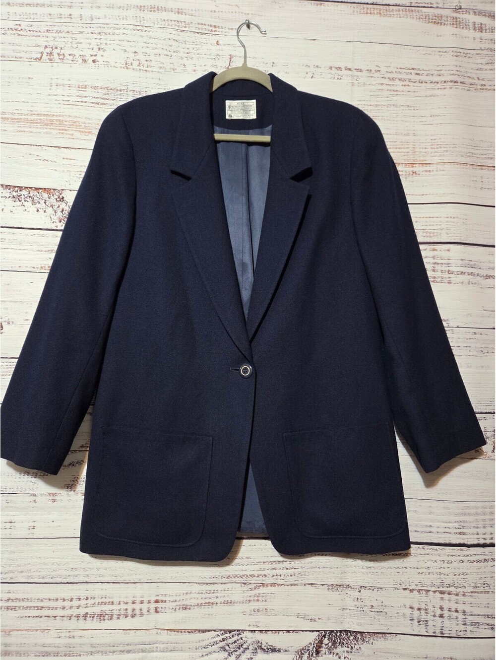 Pendleton Women's Size 12 Navy Blue Wool Blazer Jacket Classic Style